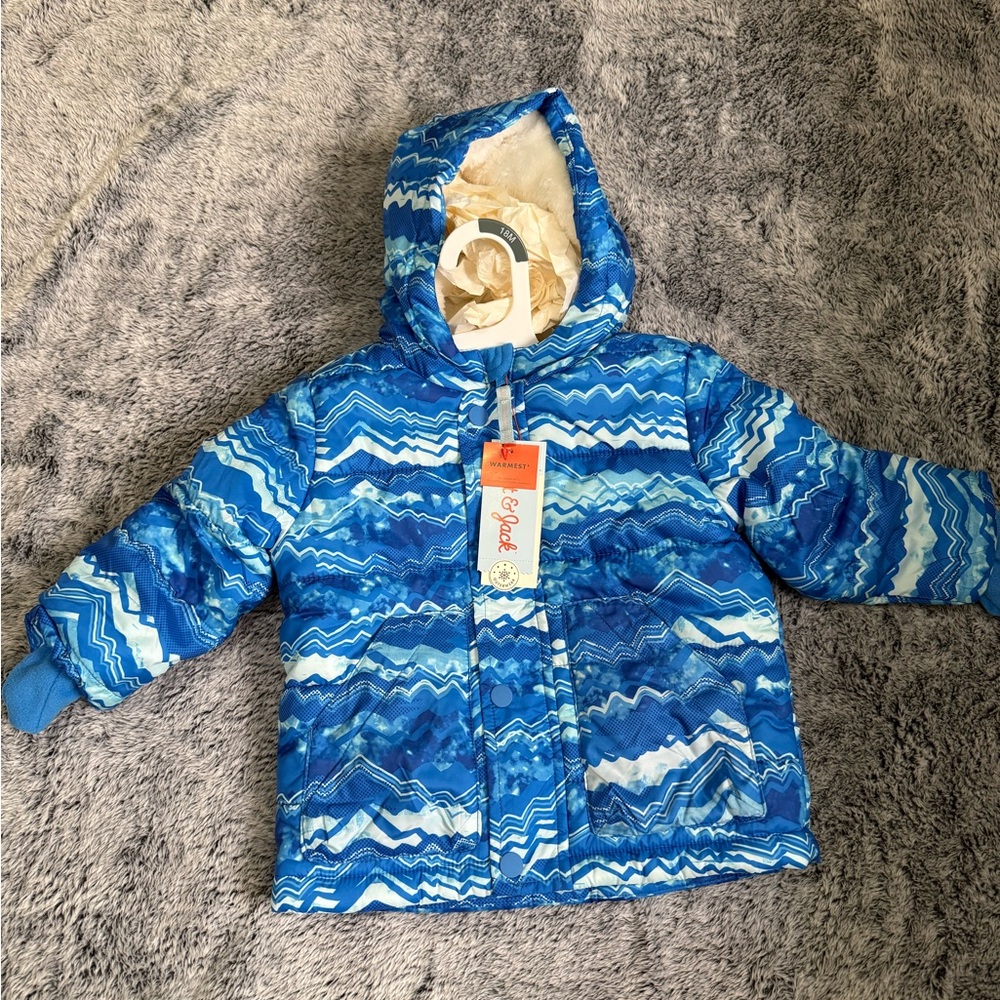 Cat & Jack Blue Patterned Kids Jacket